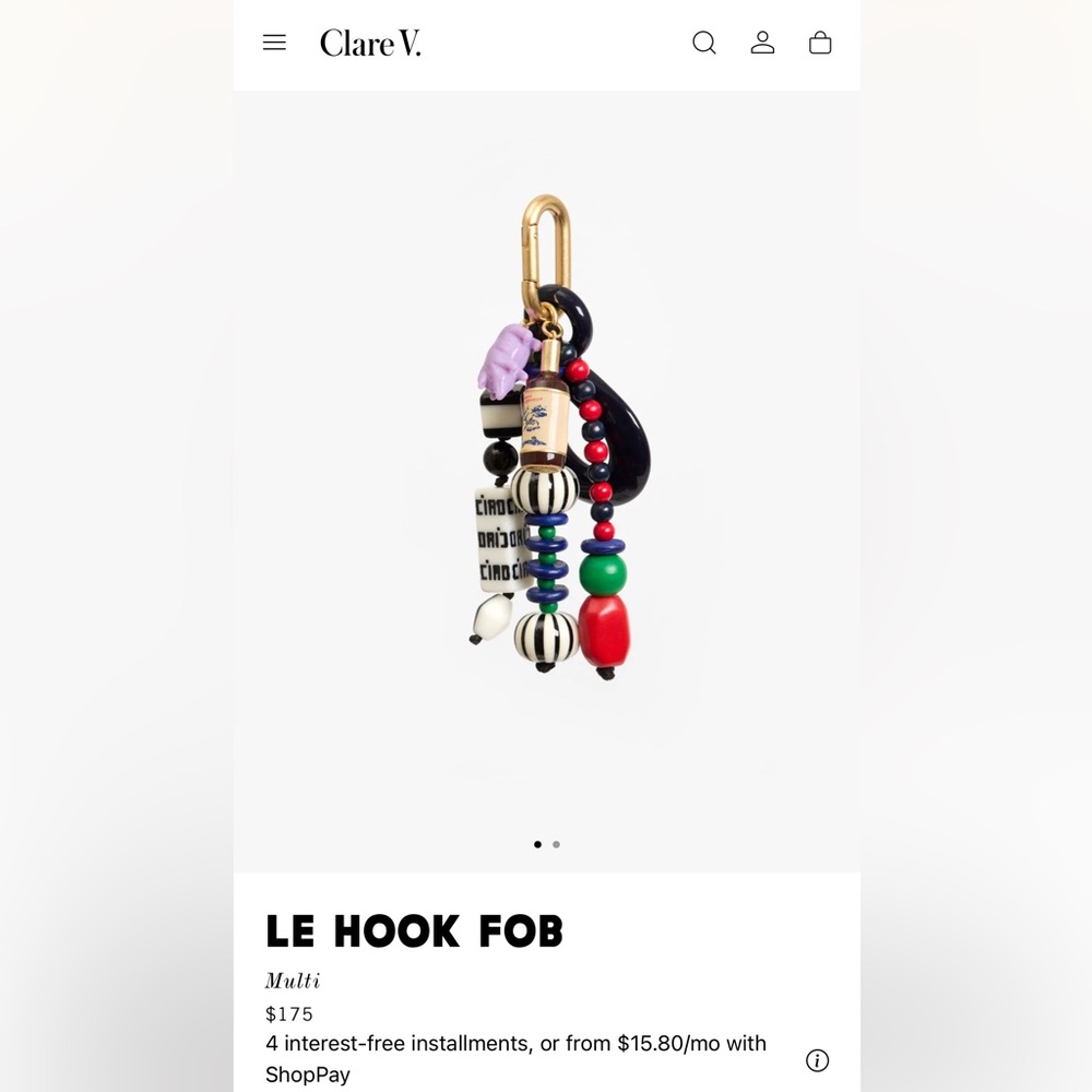 Clare V Colorful Beaded Le Hook Fob